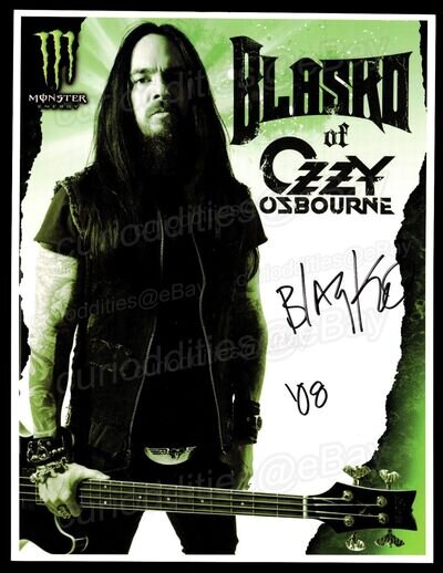 Signed BLASKO Bassist of Ozzy Osbourne Autographed Monster Energy Drink Poster