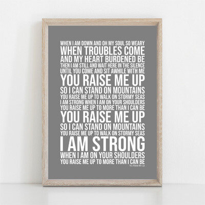 Westlife You Raise Me Up Song Lyrics Poster Print Wall Art