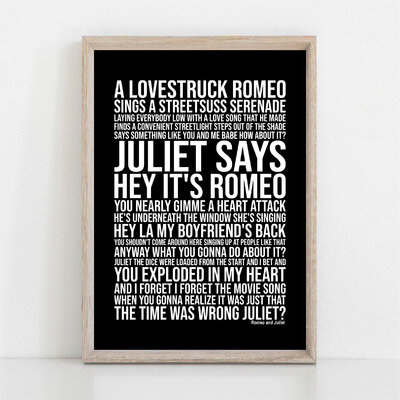 Dire Straits ROMEO AND JULIET Song Lyrics Poster Print Wall Art