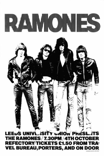 The Ramones - Leeds University poster, 1978 - see Description From Seller, below