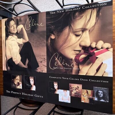 RARE CELINE DION ORIGINAL 1998 GLOSSY 2-SIDED PROMO POSTER 23X36 N/MINT