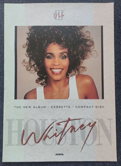 WHITNEY HOUSTON "Whitney" Album Release Vintage Promo Poster 80's