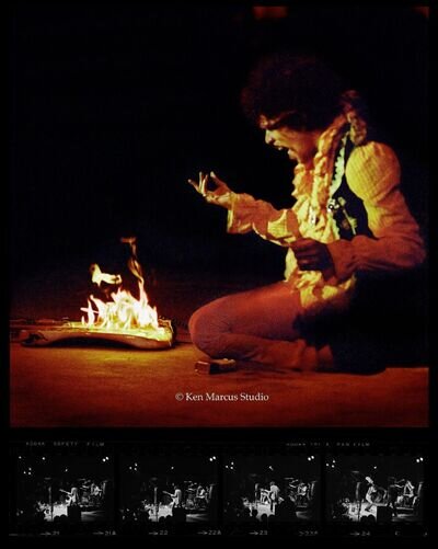 Jimi Hendrix Burning Guitar at Monterey Pop Signed Ltd.Ed. Photo by Ken Marcus