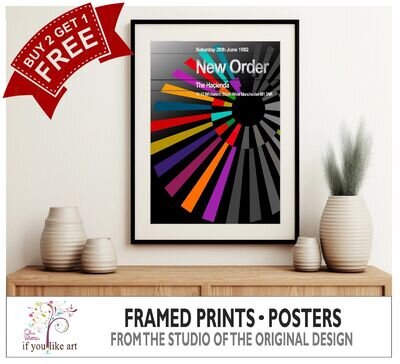 New Order - First Haçienda Concert Three FRAMED Print & Poster Options EXCLUSIVE