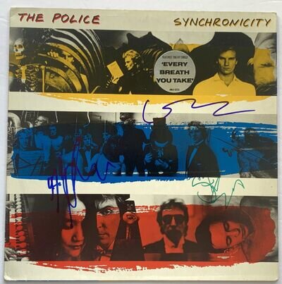 The Police signed Synchronicity Album group autographed all 3 Sting beckett loa