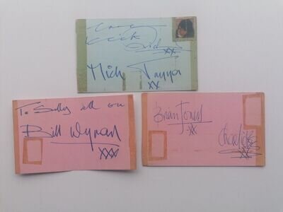 THE ROLLING STONES 1964 FULL SET OF 5 AUTOGRAPHS