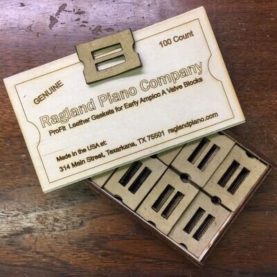 Set Of 100 Genuine Leather Gaskets for Ampico Early A Player Piano Unit Valves