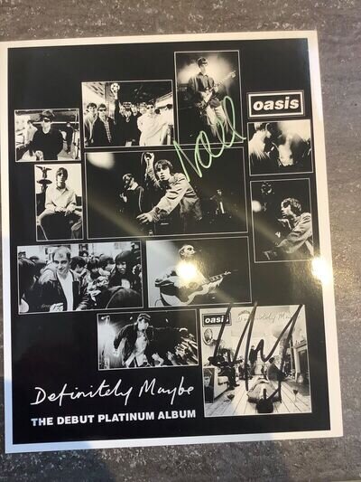 Oasis Autographed Definitely Maybe promo signed by Noel and liam