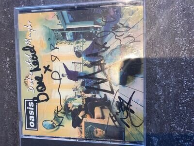 Oasis Autographed Definitely Maybe Cd Signed By Liam Noel Tony Bonehead And...