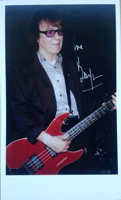 BILL WYMAN ORIGINAL HAND SIGNED AUTOGRAPHED PHOTO ROLLING STONES LIVE LAST ONE!