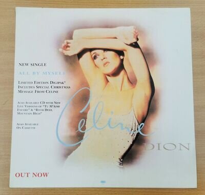 CELINE DION Display Card All By Myself UK PROMO ONLY Rare 12" x 12" Poster