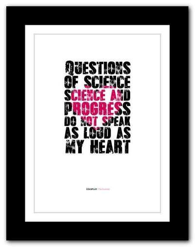 COLDPLAY ❤ The Scientist - song lyrics poster art Limited Edition Print