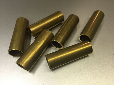 6 Pcs Brass Tubing Approx 1.5" Long, 1/2" OD, For Player Piano Repair