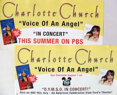 CHARLOTTE CHURCH "VOICE OF AN ANGEL IN CONCERT" 2-SIDED U.S. PROMO POSTER - Pop