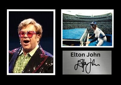 Elton John Music Poster Print Photo Wall Art Signed Autographed Size A4