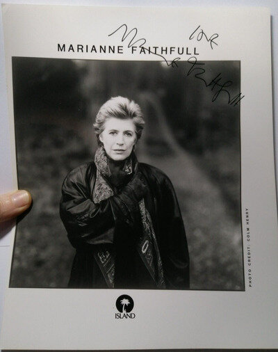 Marianne Faithfull HAND SIGNED Publicity Photo Autographed Rolling Stones