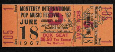 Jimi Hendrix Autograph & Monterey Ticket Reprint On Genuine 1960s Card 9042