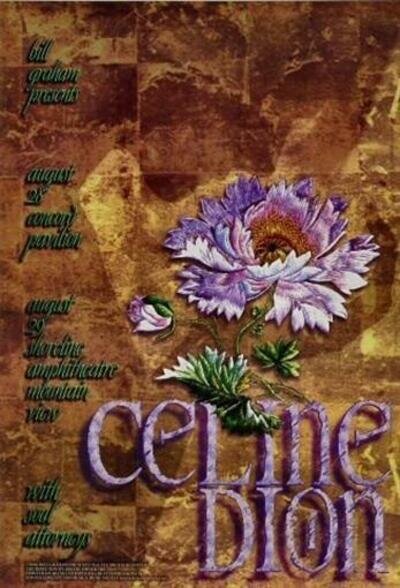 Celine Dion Poster Soul Attorneys Mint Offset Purple Flower August 28 29 1996