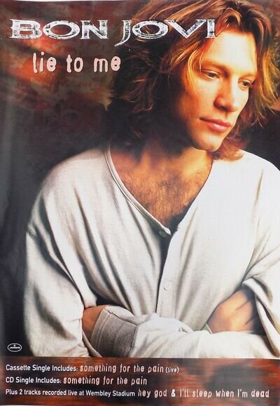 BON JOVI Lie To Me Original Rare UK PROMO POSTER IN-STORE Only 1995 Rare 60cm M-