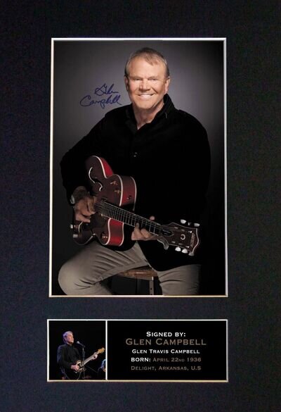 #279 GLEN CAMPBELL Reproduction Signature/Autograph Mounted Signed Photograph A4