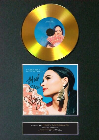 KACEY MUSGRAVES GOLD DISC Signed Reproduction Autograph Mounted Print A4 #187