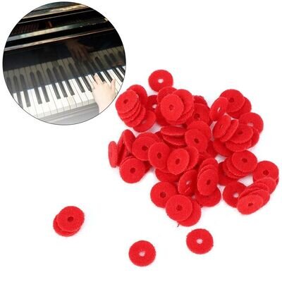 90Pcs Piano Ring Gaskets Soft Wool Small Red Tuning Tool Accessories 1mm