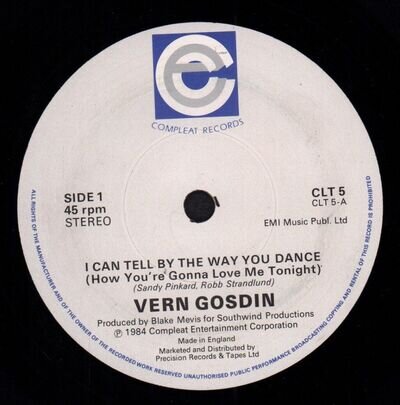 Vern Gosdin I Can Tell By the Way You Dance 7" vinyl UK Compleat 1984 CLT5