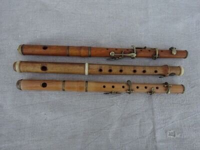 3 Vintage Piccolo Flutes Approx 30/31/32cm