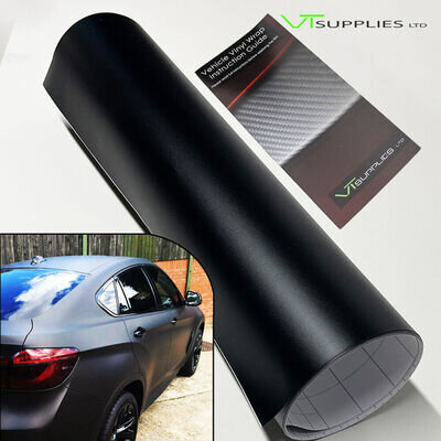 [ Matt Black ] Vinyl Wrap Car Film (Air/Bubble Free Matte) All Vehicle Sizes