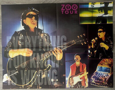 U2 ZOO TV TOUR - 1992 UK Magazine foldout poster