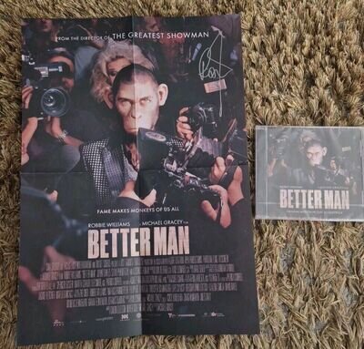 Robbie Williams Better Man Soundtrack Plus Signed A3 Poster