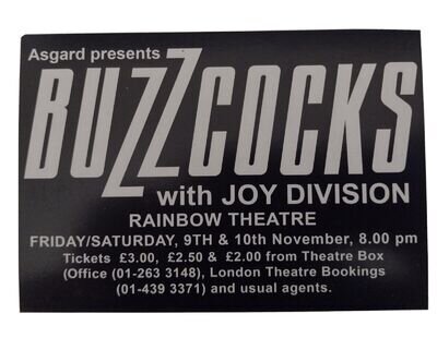 Joy Division Postcard Repro Nov 1979 Gig Poster