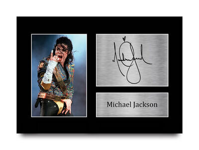 Michael Jackson Signed Pre Printed Autograph A4 Photo Gift MJ King of Pop Fan