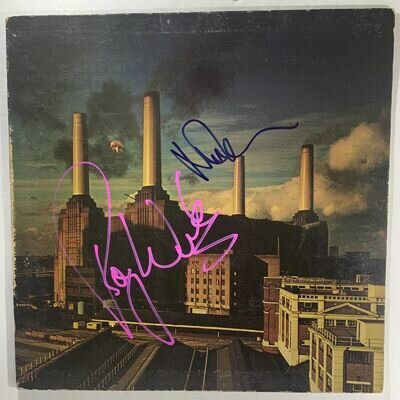 Pink Floyd signed Animals Album vintage lp Roger Waters Nick Mason Beckett loa