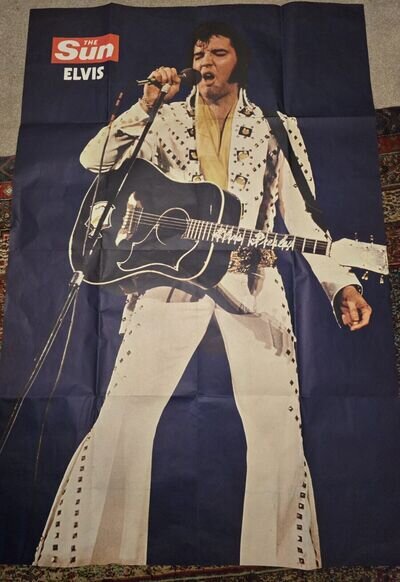 Vintage Elvis Presley Poster Oct 1977 Sun Newspaper 60"x40" - Original Envelope