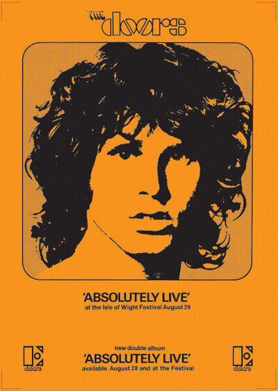 The Doors poster - Absolutely Live on Elektra records 1970 new reprinted edition