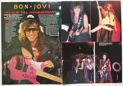 BON JOVI ~ 1986 2-page UK magazine poster feature