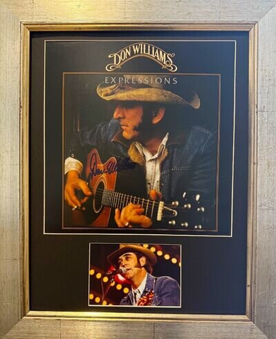 Don Williams 'Expressions' Hand Signed Album With Vinyl & COA Framed 54x44cm