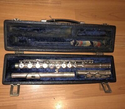 Vintage Silver Flute In Case Made In England