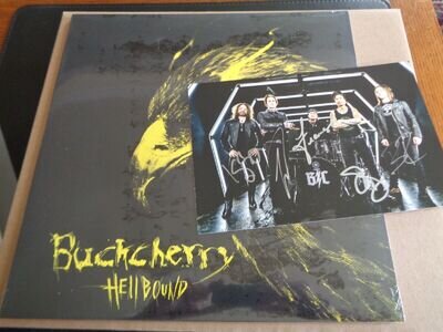 BUCKCHERRY HELLBOUND YELLOW VINYL YELLOW SLV SEALED LP AND BAND SIGNED ARTCARD