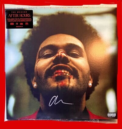 The Weeknd, After Hours signed by Abel ltd.Edt. clear/red Splatter 2 Vinyl New