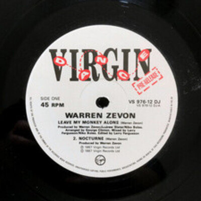 Warren Zevon - Leave My Monkey Alone - Used Vinyl Record 12 - Promo - A5783z