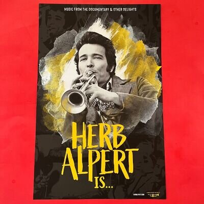 two sided HERB ALPERT IS... promo poster--2020 CAREER COMPILATION release--11x17