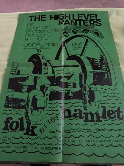 The High Level Ranters Folk Concert Poster with John Squire 1960’s Original