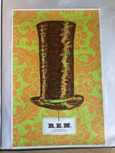 R.E.M. / June 2005 Rome, Italy Concert Original Poster Ed200 15.8x24in