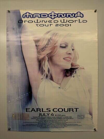 Madonna Poster Original Drowned World Tour Earls Court London 4th July 2001