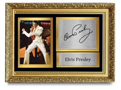 Elvis Presley Signed A4 Printed Autograph Poster Print Music Laminated