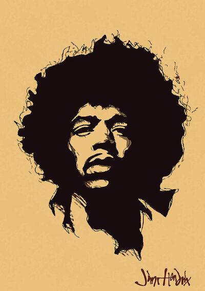 Jimi Hendrix poster print A4 Size