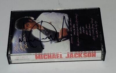 1982 Michael Jackson signed Thriller cassette tape Michael Jackson autograph