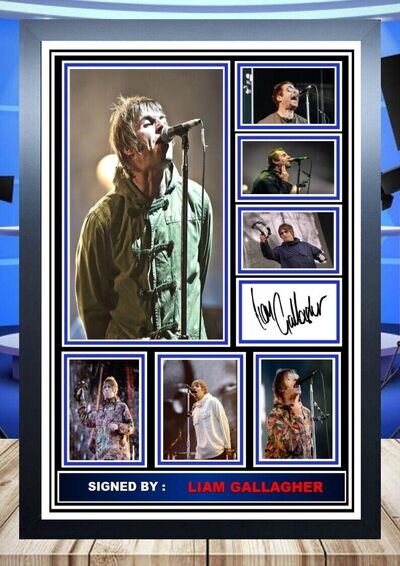 (472) liam gallagher signed photograph framed unframed Music Memorabilia